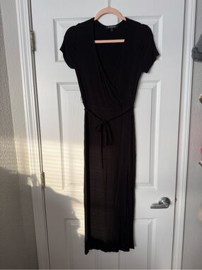 Mixed Threads Black Short Sleeve Maxi Dress Size Medium